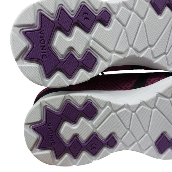 Vionic Alma Mesh Purple Comfort Slip On Lace Up Tennis Shoes Size 7 Wide Walking - Picture 7 of 14